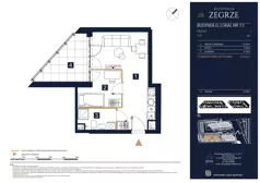 2 pokoje, mieszkanie 33,59 m², piętro 1, oferta nr D13, Rezydencja Zegrze III, Zegrze, ul. Groszkowskiego 22A