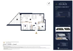 2 pokoje, mieszkanie 50,19 m², piętro 1, oferta nr D41, Rezydencja Zegrze III, Zegrze, ul. Groszkowskiego 22A