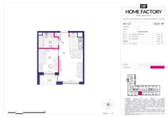 2 pokoje, mieszkanie 33,07 m², piętro 7, oferta nr M 7.17, Home Factory etap III, Warszawa, Praga Północ, Pelcowizna, ul. Kotsisa