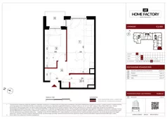 2 pokoje, mieszkanie 44,84 m², piętro 2, oferta nr C.2.101, Home Factory etap IV, Warszawa, Praga Północ, Pelcowizna, ul. Kotsisa