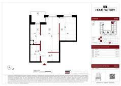 2 pokoje, mieszkanie 43,84 m², piętro 1, oferta nr D.1.13, Home Factory etap V, Warszawa, Praga Północ, Pelcowizna, ul. Kotsisa