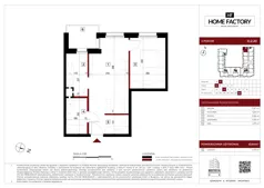 2 pokoje, mieszkanie 43,84 m², piętro 2, oferta nr D.2.20, Home Factory etap V, Warszawa, Praga Północ, Pelcowizna, ul. Kotsisa