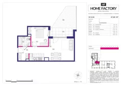 2 pokoje, mieszkanie 47,80 m², parter, oferta nr M 0.04, Home Factory etap III, Warszawa, Praga Północ, Pelcowizna, ul. Kotsisa