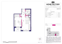 2 pokoje, mieszkanie 33,64 m², piętro 2, oferta nr M 2.14, Home Factory etap III, Warszawa, Praga Północ, Pelcowizna, ul. Kotsisa