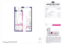 2 pokoje, mieszkanie 42,53 m², piętro 3, oferta nr M 3.06, Home Factory etap III, Warszawa, Praga Północ, Pelcowizna, ul. Kotsisa