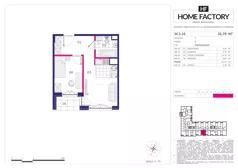 2 pokoje, mieszkanie 32,79 m², piętro 5, oferta nr M 5.16, Home Factory etap III, Warszawa, Praga Północ, Pelcowizna, ul. Kotsisa