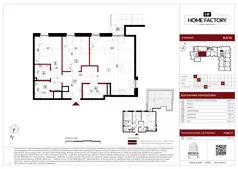 3 pokoje, mieszkanie 72,83 m², piętro 8, oferta nr B.8.76, Home Factory etap IV, Warszawa, Praga Północ, Pelcowizna, ul. Kotsisa