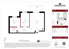 3 pokoje, mieszkanie 53,90 m², piętro 1, oferta nr E.1.68, Home Factory etap V, Warszawa, Praga Północ, Pelcowizna, ul. Kotsisa