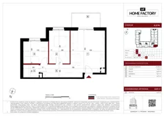 3 pokoje, mieszkanie 53,90 m², piętro 2, oferta nr E.2.74, Home Factory etap V, Warszawa, Praga Północ, Pelcowizna, ul. Kotsisa