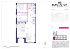 3 pokoje, mieszkanie 64,67 m², piętro 4, oferta nr M 4.20, Home Factory etap III, Warszawa, Praga Północ, Pelcowizna, ul. Kotsisa