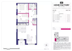 3 pokoje, mieszkanie 64,67 m², piętro 5, oferta nr M 5.20, Home Factory etap III, Warszawa, Praga Północ, Pelcowizna, ul. Kotsisa