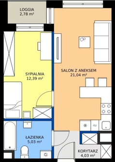 2 pokoje, mieszkanie 42,45 m², piętro 8, oferta nr M 8.04, Home Factory etap III, Warszawa, Praga Północ, Pelcowizna, ul. Kotsisa