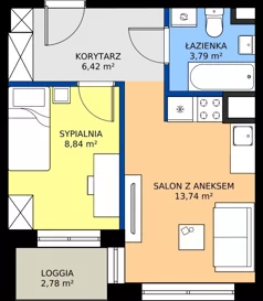 2 pokoje, mieszkanie 32,67 m², piętro 7, oferta nr M 7.16, Home Factory etap III, Warszawa, Praga Północ, Pelcowizna, ul. Kotsisa