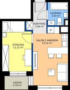 2 pokoje, mieszkanie 33,58 m², piętro 2, oferta nr M 2.14, Home Factory etap III, Warszawa, Praga Północ, Pelcowizna, ul. Kotsisa