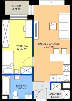 2 pokoje, mieszkanie 42,56 m², piętro 5, oferta nr M 5.06, Home Factory etap III, Warszawa, Praga Północ, Pelcowizna, ul. Kotsisa
