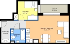 2 pokoje, mieszkanie 44,68 m², piętro 8, oferta nr M 8.03, Home Factory etap III, Warszawa, Praga Północ, Pelcowizna, ul. Kotsisa