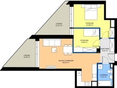 3 pokoje, mieszkanie 63,27 m², piętro 2, oferta nr C17, Rezydencja Zegrze III, Zegrze, ul. Groszkowskiego 22A