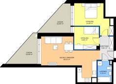 3 pokoje, mieszkanie 63,27 m², piętro 1, oferta nr C11, Rezydencja Zegrze III, Zegrze, ul. Groszkowskiego 22A
