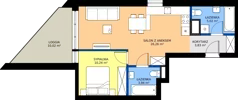 2 pokoje, mieszkanie 49,29 m², piętro 1, oferta nr C06, Rezydencja Zegrze III, Zegrze, ul. Groszkowskiego 22A