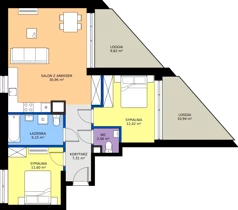 3 pokoje, mieszkanie 70,50 m², piętro 1, oferta nr C07, Rezydencja Zegrze III, Zegrze, ul. Groszkowskiego 22A