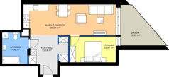2 pokoje, mieszkanie 55,06 m², piętro 1, oferta nr C35, Rezydencja Zegrze III, Zegrze, ul. Groszkowskiego 22A