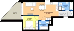 2 pokoje, mieszkanie 49,33 m², piętro 2, oferta nr C12, Rezydencja Zegrze III, Zegrze, ul. Groszkowskiego 22A
