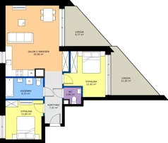 3 pokoje, mieszkanie 70,50 m², piętro 2, oferta nr C13, Rezydencja Zegrze III, Zegrze, ul. Groszkowskiego 22A