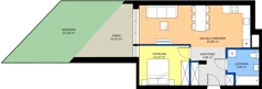 2 pokoje, mieszkanie 50,19 m², piętro 1, oferta nr D41, Rezydencja Zegrze III, Zegrze, ul. Groszkowskiego 22A