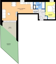 2 pokoje, mieszkanie 51,38 m², parter, oferta nr D02, Rezydencja Zegrze III, Zegrze, ul. Groszkowskiego 22A