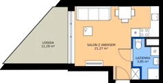 1 pokój, mieszkanie 25,12 m², piętro 2, oferta nr D14, Rezydencja Zegrze III, Zegrze, ul. Groszkowskiego 22A