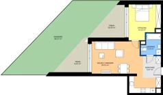 2 pokoje, mieszkanie 51,40 m², piętro 1, oferta nr D12, Rezydencja Zegrze III, Zegrze, ul. Groszkowskiego 22A