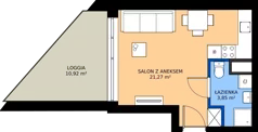 1 pokój, mieszkanie 25,12 m², piętro 4, oferta nr D28, Rezydencja Zegrze III, Zegrze, ul. Groszkowskiego 22A