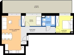 3 pokoje, mieszkanie 56,76 m², piętro 1, oferta nr D77, Rezydencja Zegrze III, Zegrze, ul. Groszkowskiego 22A