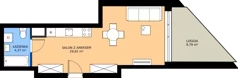 1 pokój, mieszkanie 33,99 m², piętro 1, oferta nr D43, Rezydencja Zegrze III, Zegrze, ul. Groszkowskiego 22A