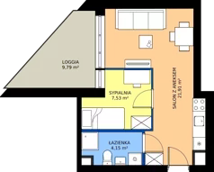 2 pokoje, mieszkanie 33,59 m², piętro 1, oferta nr D13, Rezydencja Zegrze III, Zegrze, ul. Groszkowskiego 22A