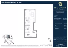 1 pokój, apartament 51,78 m², piętro 1, oferta nr A.104, Bulvar Apartments, Gdańsk, Przymorze, ul. Czarny Dwór