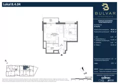 2 pokoje, apartament 47,32 m², piętro 3, oferta nr B.4.04, Bulvar Apartments, Gdańsk, Przymorze, ul. Czarny Dwór