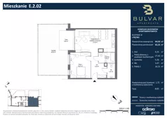 2 pokoje, apartament 62,31 m², piętro 1, oferta nr E.2.02, Bulvar Apartments, Gdańsk, Przymorze, ul. Czarny Dwór