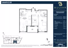 3 pokoje, apartament 92,82 m², piętro 1, oferta nr B.2.02, Bulvar Apartments, Gdańsk, Przymorze, ul. Czarny Dwór