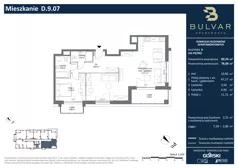 3 pokoje, apartament 78,09 m², piętro 8, oferta nr D.9.07, Bulvar Apartments, Gdańsk, Przymorze, ul. Czarny Dwór