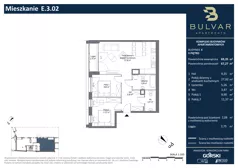 3 pokoje, apartament 67,27 m², piętro 2, oferta nr E.3.02, Bulvar Apartments, Gdańsk, Przymorze, ul. Czarny Dwór