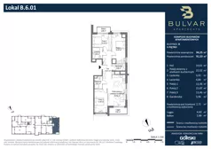 4 pokoje, apartament 91,53 m², piętro 5, oferta nr B.6.01, Bulvar Apartments, Gdańsk, Przymorze, ul. Czarny Dwór