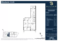 4 pokoje, apartament 89,91 m², piętro 3, oferta nr C.4.01, Bulvar Apartments, Gdańsk, Przymorze, ul. Czarny Dwór