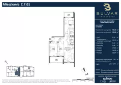 4 pokoje, apartament 89,66 m², piętro 6, oferta nr C.7.01, Bulvar Apartments, Gdańsk, Przymorze, ul. Czarny Dwór
