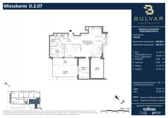 4 pokoje, apartament 104,97 m², piętro 1, oferta nr D.2.07, Bulvar Apartments, Gdańsk, Przymorze, ul. Czarny Dwór