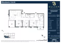 4 pokoje, apartament 96,93 m², piętro 5, oferta nr D.6.01, Bulvar Apartments, Gdańsk, Przymorze, ul. Czarny Dwór