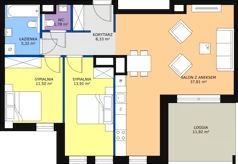 3 pokoje, apartament 81,79 m², piętro 7, oferta nr G.8.64, Bulvar Apartments, Gdańsk, Przymorze, ul. Czarny Dwór