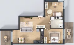 3 pokoje, mieszkanie 60,71 m², piętro 1, oferta nr MA001, ale!KEN, Warszawa, Ursynów, Ursynów Centrum, ul. Indiry Gandhi 7