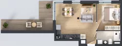 2 pokoje, mieszkanie 38,89 m², piętro 1, oferta nr MA003, ale!KEN, Warszawa, Ursynów, Ursynów Centrum, ul. Indiry Gandhi 7