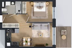 2 pokoje, mieszkanie 38,93 m², piętro 1, oferta nr MA005, ale!KEN, Warszawa, Ursynów, Ursynów Centrum, ul. Indiry Gandhi 7